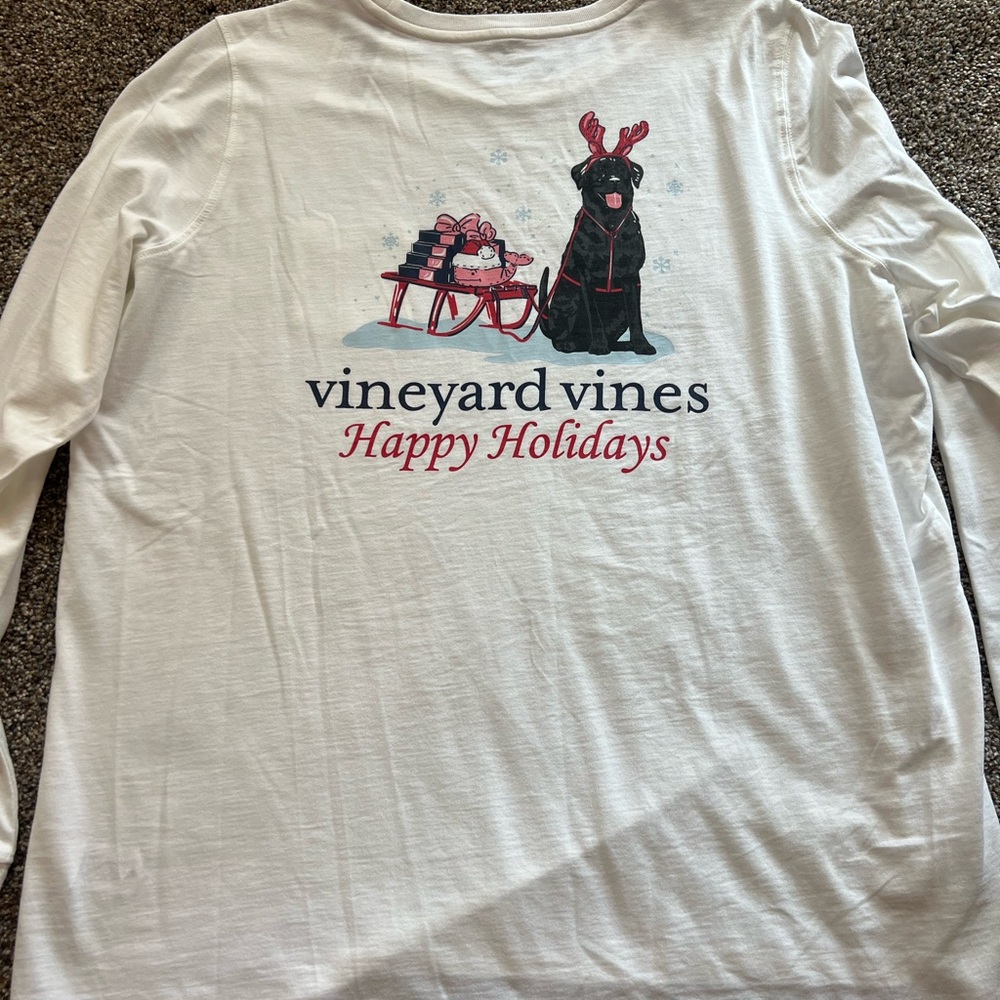 Vineyard Vines White Long Sleeve Tee Casual Comfort